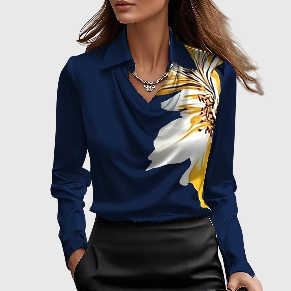 Valentina™ | Lustrous Pleated Blouse