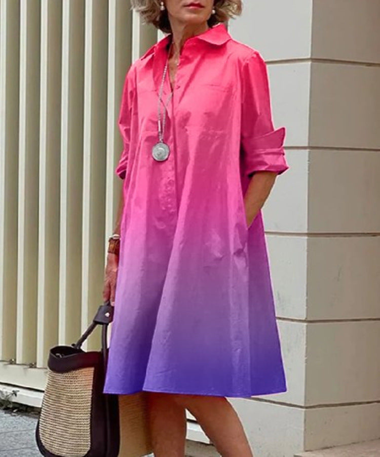 Liane™ | Elegant Floral Shirt Dress